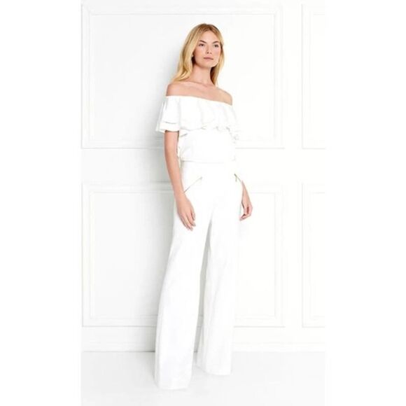 Rachel Zoe Pants - Rachel Zoe Sidney White gold Zip pocket Wool Pants NWT Womens 00